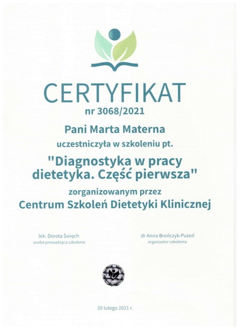 Certyfikat Diagnostyka