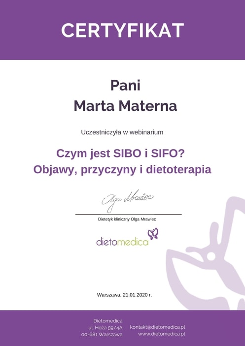 Certyfikat SIBO-SIFO